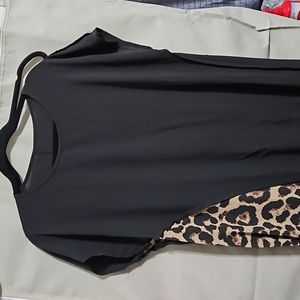 Half leopard half black dress